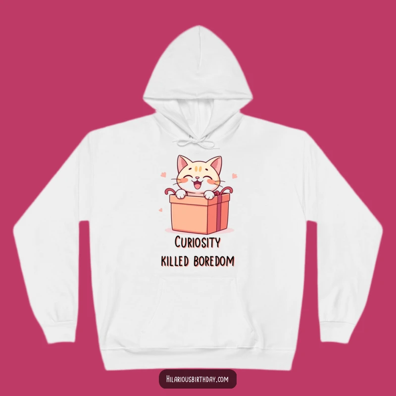 Funny Cat Gift Hoodie: Cozy Kitty Unboxing Sweatshirt, Ideal Humorous Present