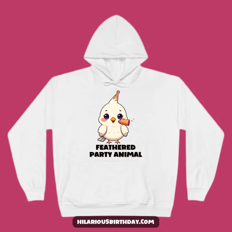 Funny Bird Party Blower Hoodie: Cozy Tweet, Warm & Humorous Gift!
