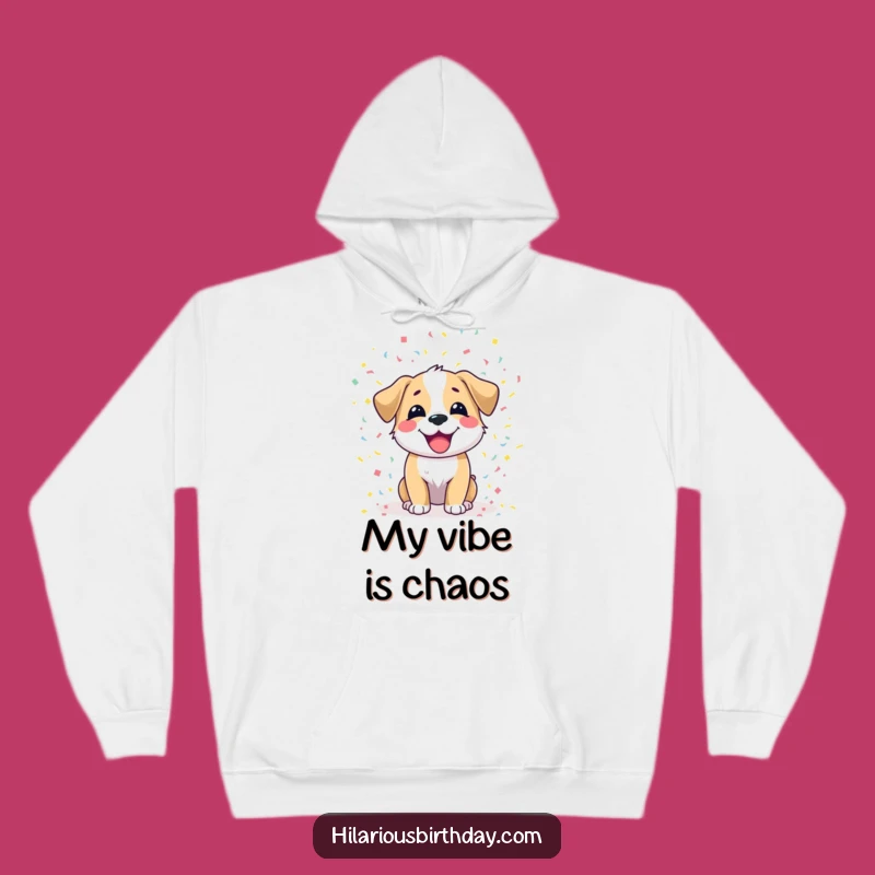 Funny Dog Confetti Hoodie: Cozy Joyful Pup Sweatshirt, Ideal Humorous Gift