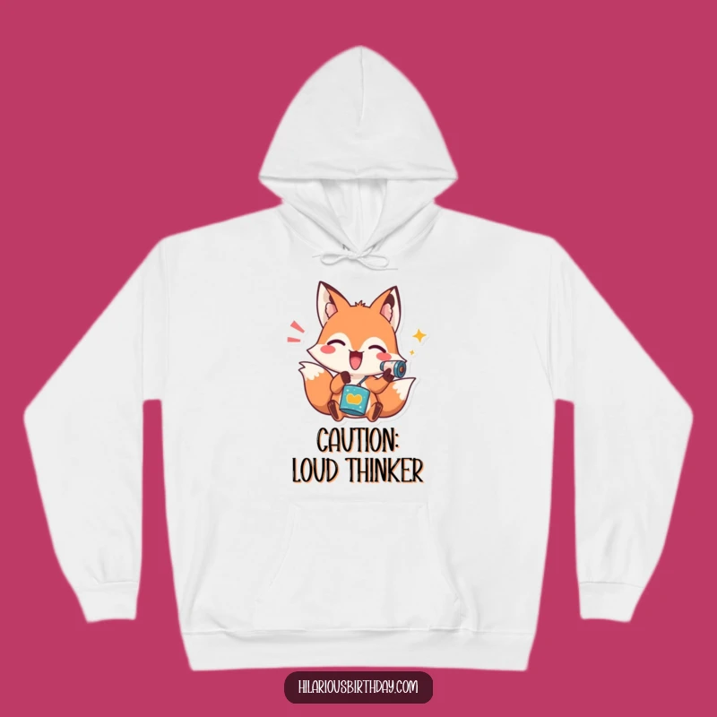 Funny Fox Noisemaker Hoodie - Cozy & Enthusiastic Party Wear Gift