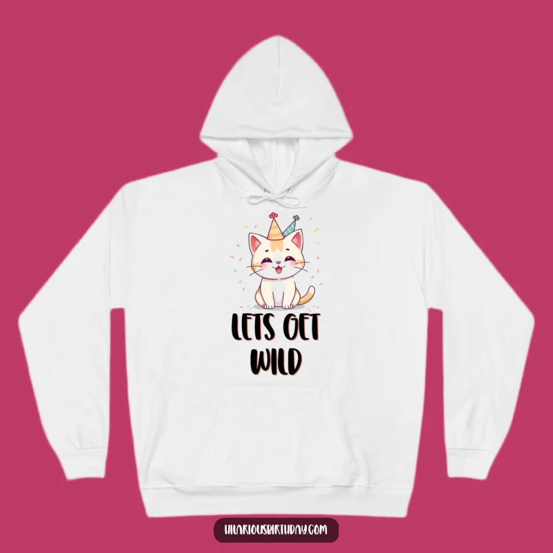 Funny Kawaii Cat Party Hoodie: Cozy & Cheerful Celebration Sweatshirt