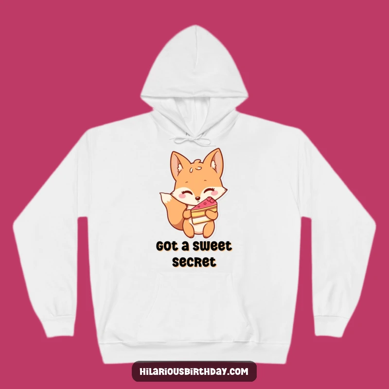 Funny Winking Fox Hoodie: Cozy Up with Cake and Cunning, a Perfect Warm Gift