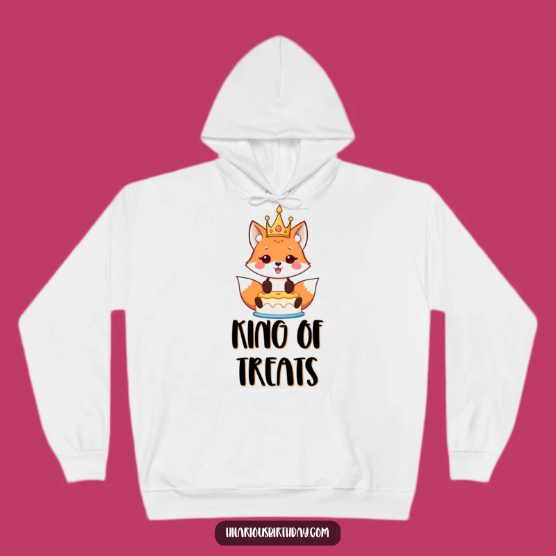 Funny Kawaii Fox Birthday Hoodie: Cozy Crowned Fox Apparel for Festivities