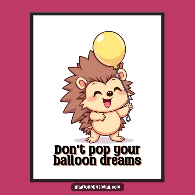 Free Printable Hedgehog Wall Art: Funny Balloon Grasp Downloadable Decor for a Cheerful Space