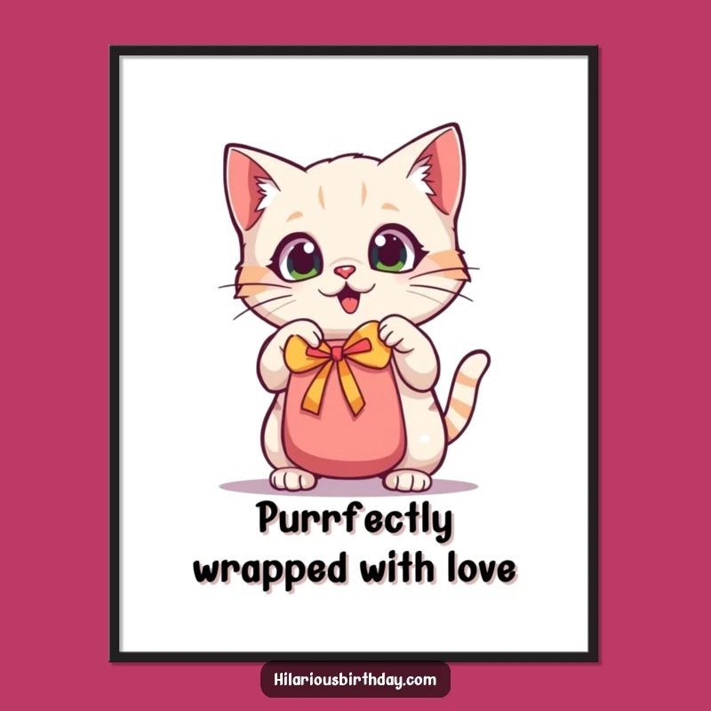 Free Printable Wall Art: Kawaii Cat Shaking Gift Funny Downloadable Art Print