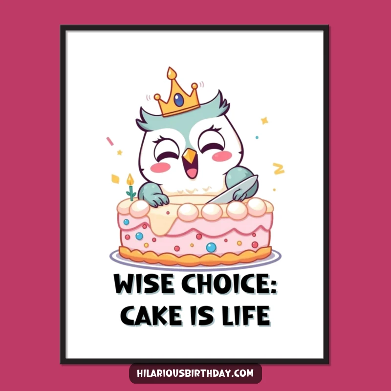 Free Printable Wall Art: Owl's Birthday Joy, Whimsical Downloadable Decor Gift
