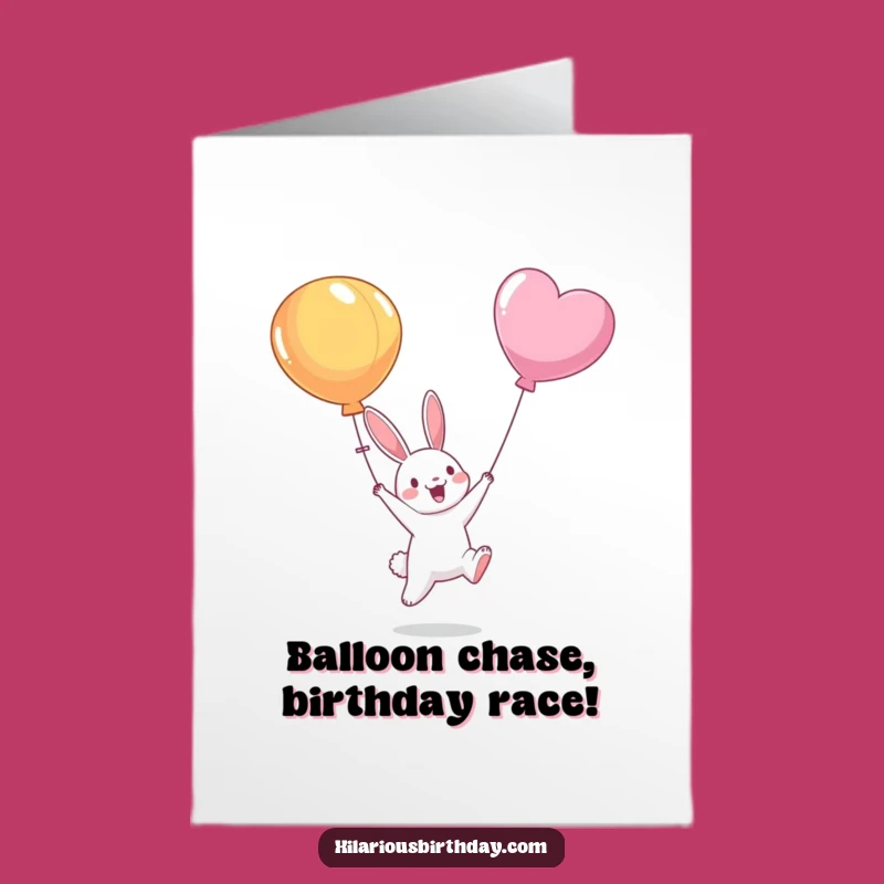 Free Printable Bunny Balloon Birthday Card: Funny Downloadable Gift for Instant Joy