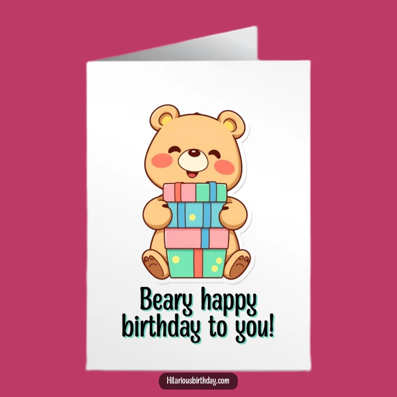 Free Printable Bear Birthday Card: Joyful Downloadable Gift for All Ages
