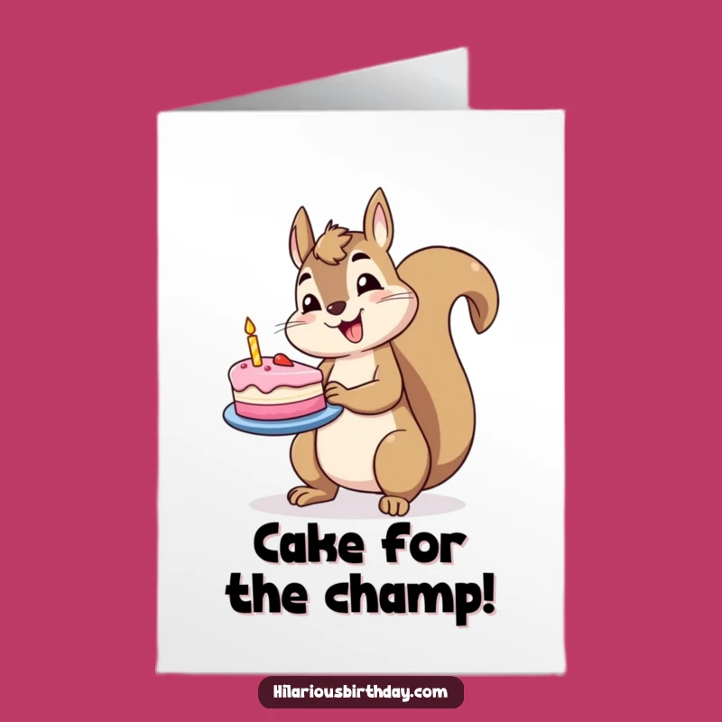 Free Printable Squirrel Birthday Card: Jolly Cake Balance Downloadable Gift
