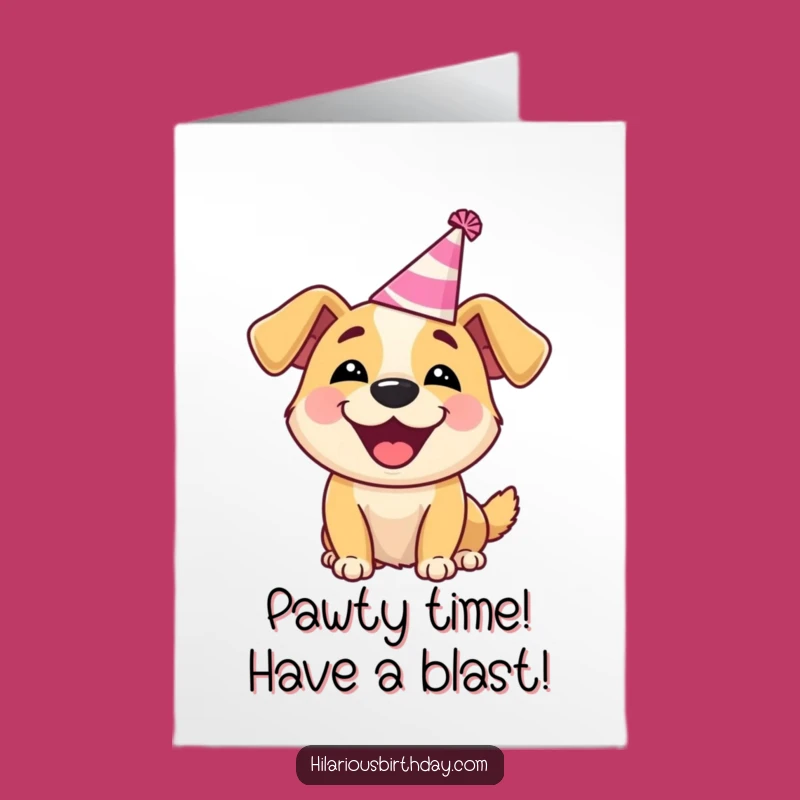 Free Printable Birthday Card: Happy Dog Party Hat, Hilarious Downloadable Gift for Pet Lovers