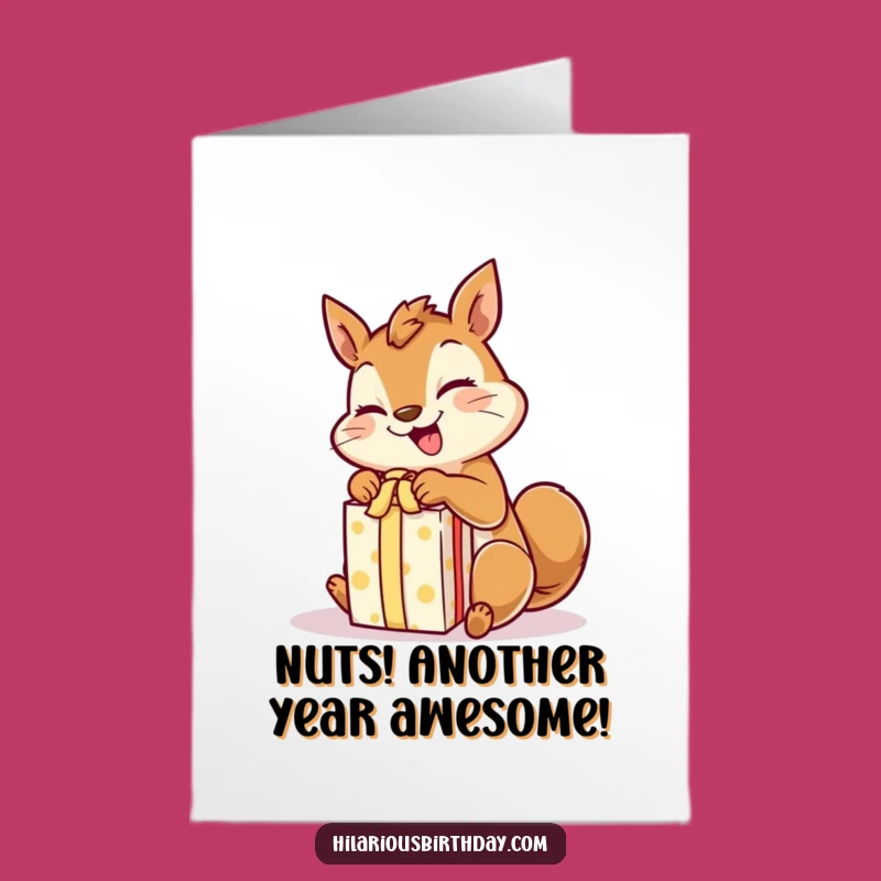Free Printable Squirrel Birthday Card: Giggling & Excited Downloadable Gift for Fun