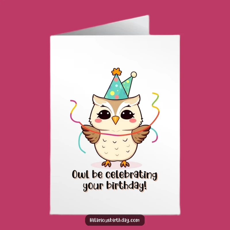 Free Printable Birthday Card: Delighted Owl Party Fun - LOL Downloadable Gift