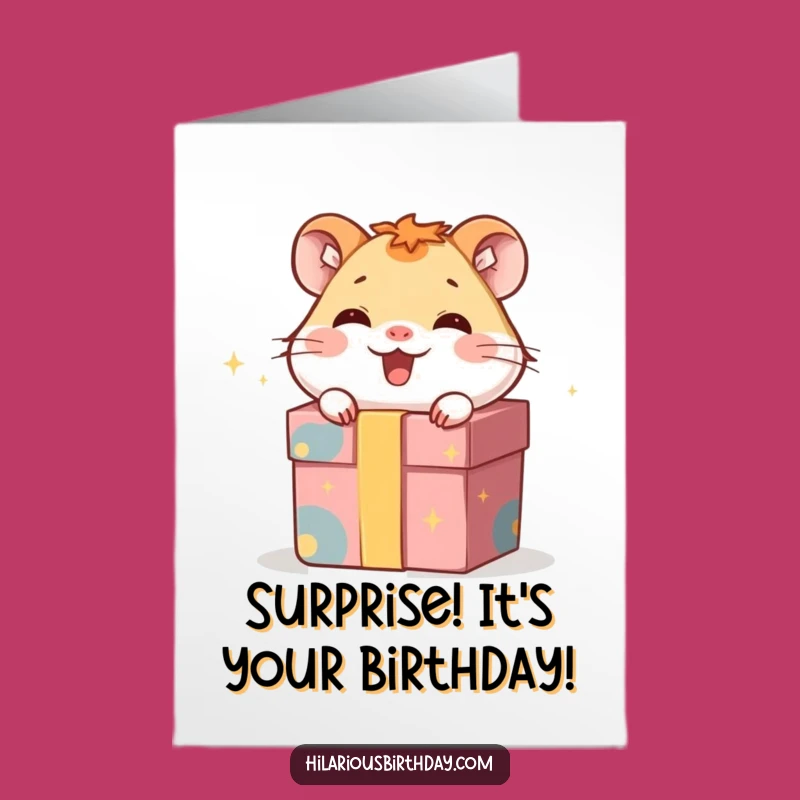 Free Printable Hamster Birthday Card: Funny Downloadable Gift for Surprise!