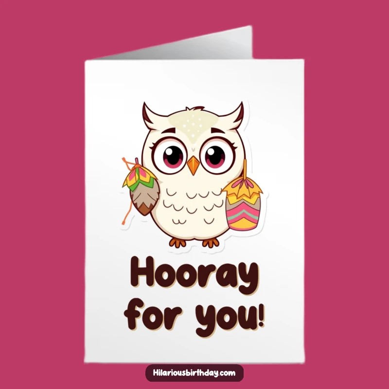 Free Printable Owl Congrats Card: Shocked Kawaii Owl for a Funny Downloadable Gift