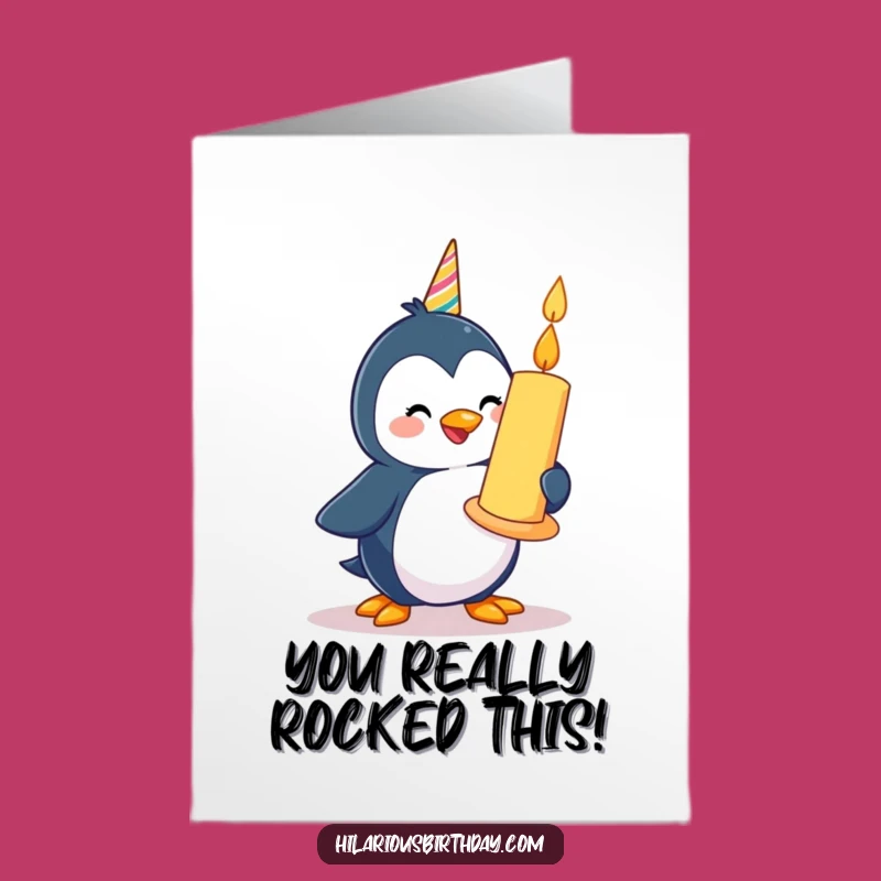 Free Printable Penguin Congratulations Card: Waddling Success Downloadable Gift