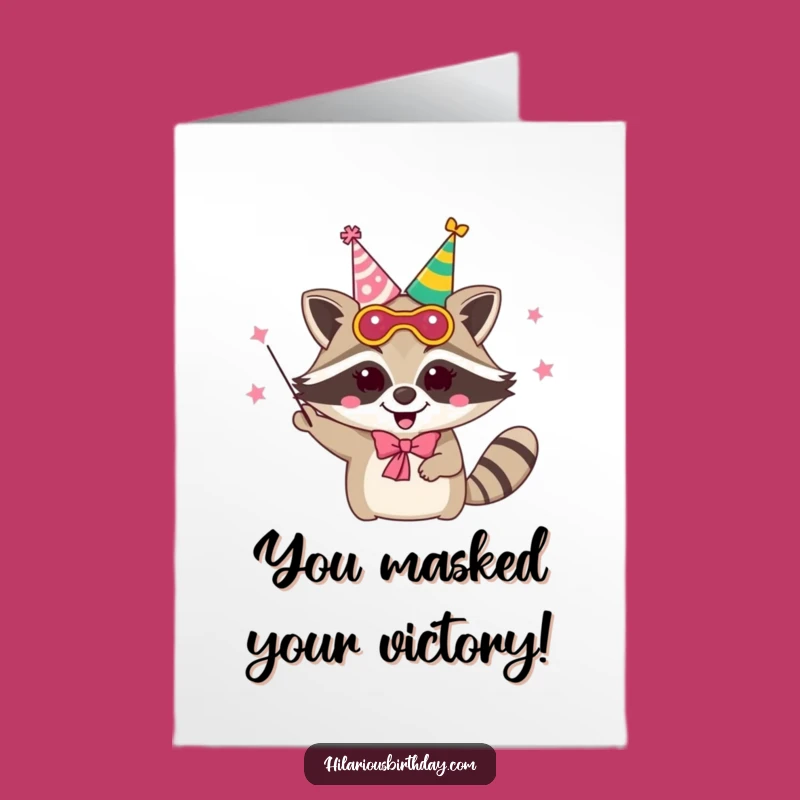 Free Printable Raccoon Congratulations Card: Juggling Success Downloadable Gift
