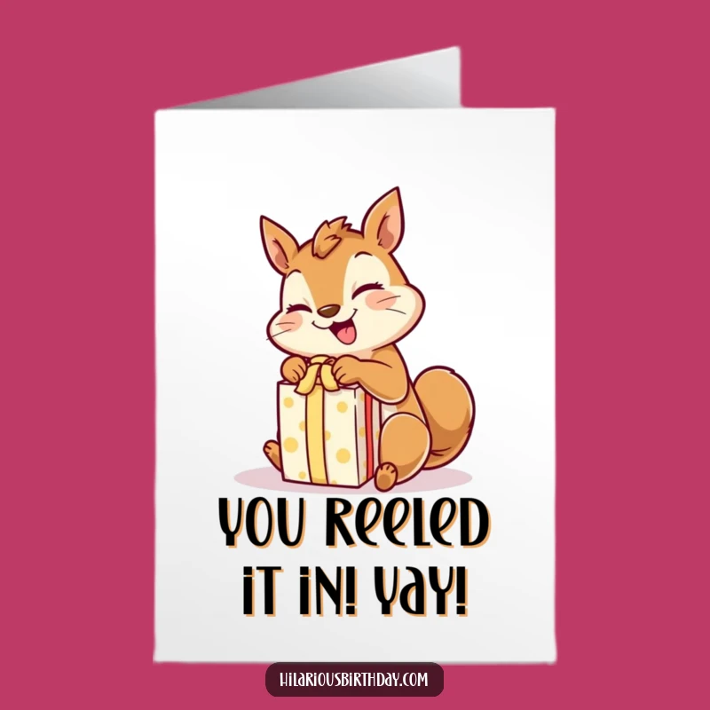 Free Printable Squirrel Congratulations Card: Giggling Gift Unwrapper Downloadable Gift