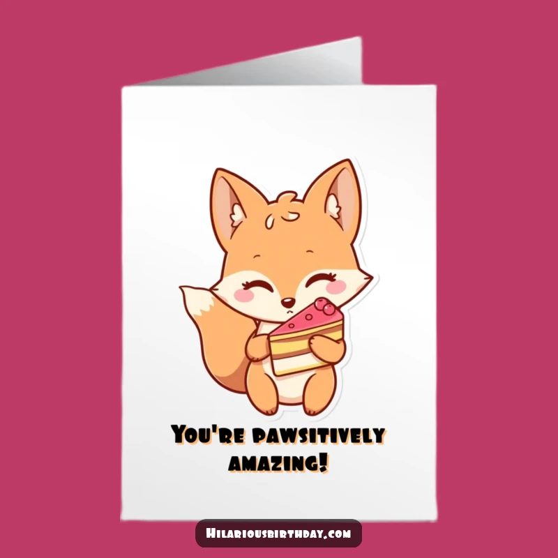 Free Printable Fox Congrats Card: Funny Downloadable Gift for Sweet Success