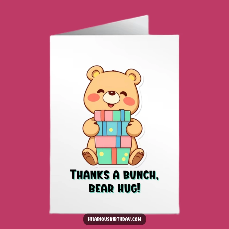 Free Printable Bear Thank You Card: Heartwarming Downloadable Gift