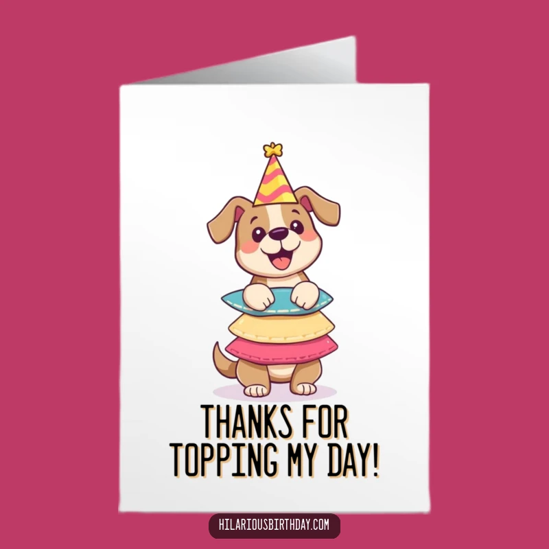 Free Printable Dog Party Hat Thank You Card: Funny Downloadable Gift for Gratitude