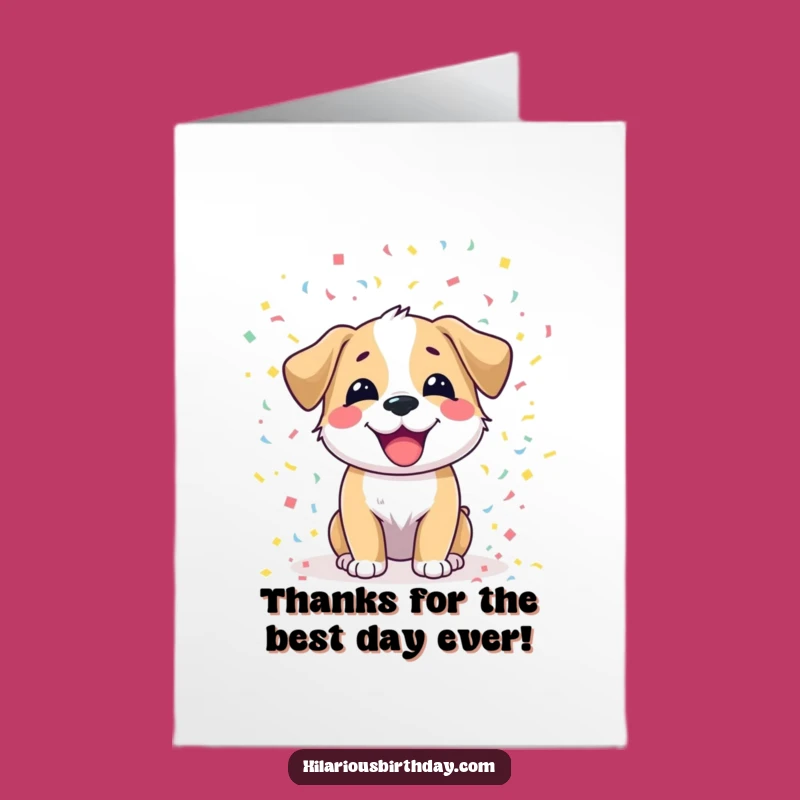 Free Printable Funny Dog Thank You Card: Confetti Pup Downloadable Greeting