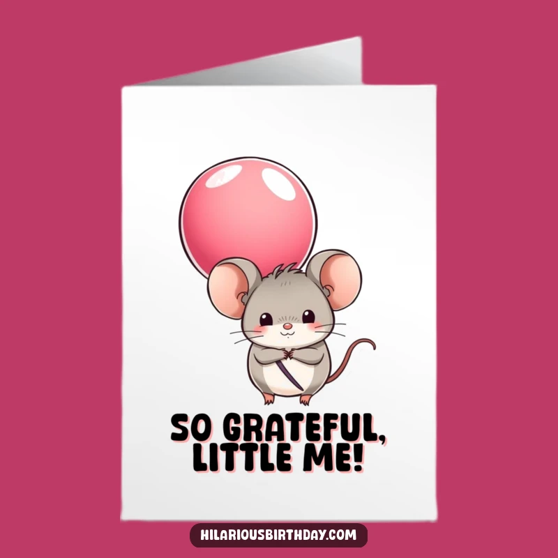 Free Printable Mouse Thank You Card: Balloon Gratitude Downloadable Gift