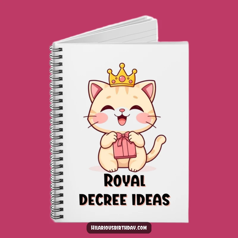 Funny Cat Crown Gift Notebook: Jot Down Ideas with Royal Style