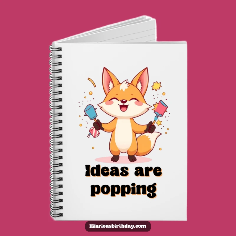 Funny Fox Popper Notebook: Jot Down Ideas with Energetic Character, Perfect Funny Gift
