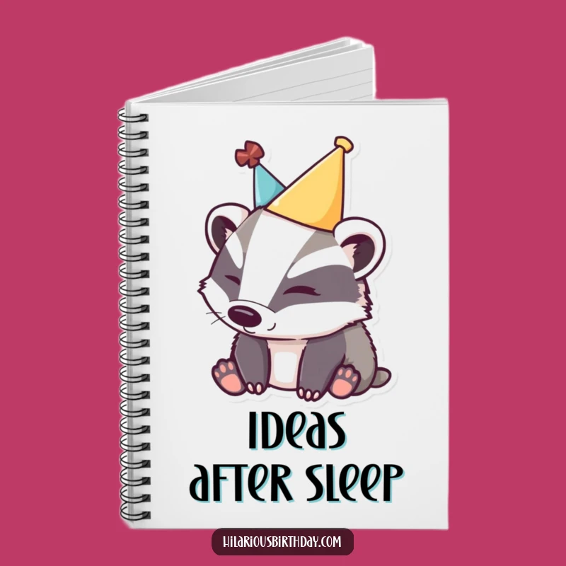 Funny Sleepy Badger Notebook: Jot Down Ideas with Calm - Giftable
