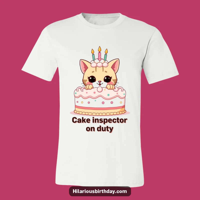 Funny Birthday Cat T-Shirt: Playful Kitty Peeking, Ideal Funny Gift for Cat Lovers