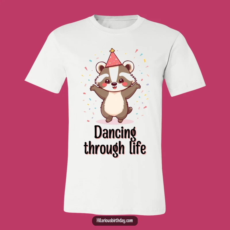 Funny Badger Dancing T-Shirt: Sparkly Celebration Design, Perfect Fun Gift