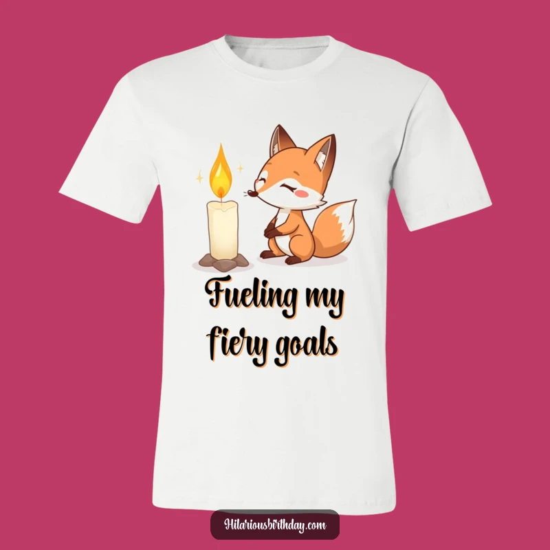 Funny Fox Birthday T-Shirt: Determined Candle Blower, Perfect Funny Gift!