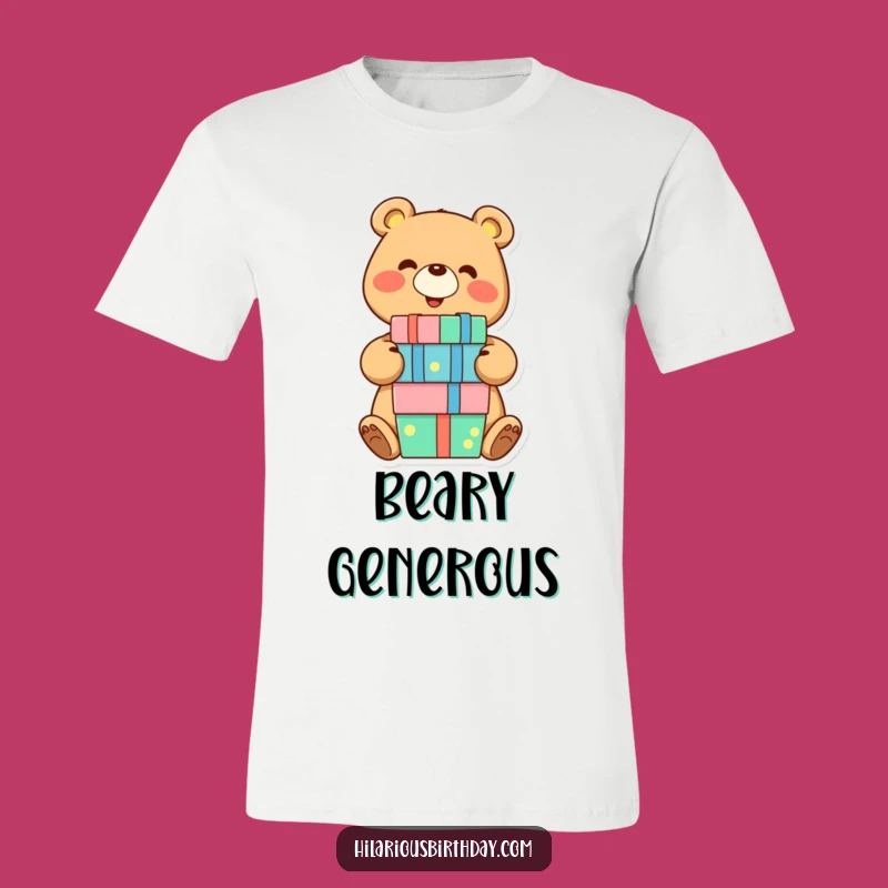 Funny Bear Balancing Presents T-Shirt: Joyful Gift Tee for Celebration