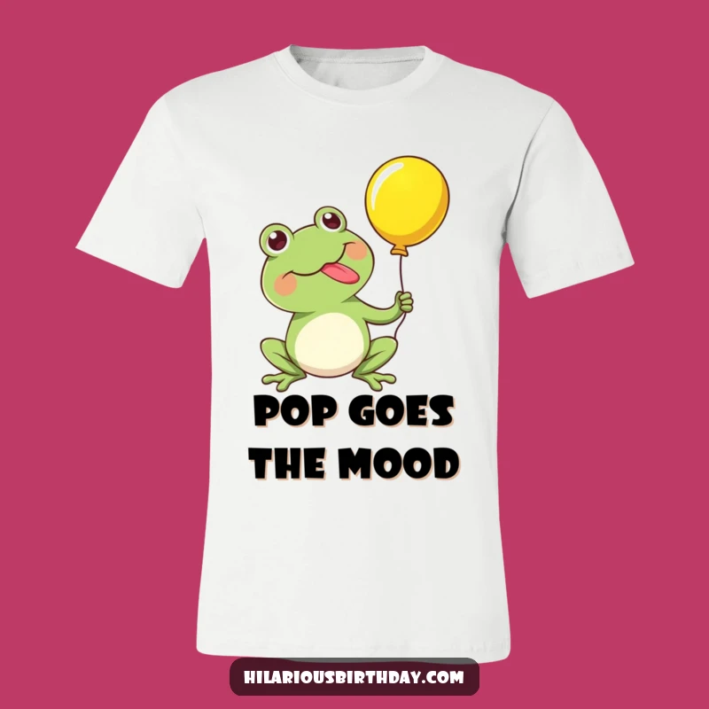 Funny Frog Balloon Pop T-Shirt: Kawaii Tongue Action, Comedic Apparel Gift!