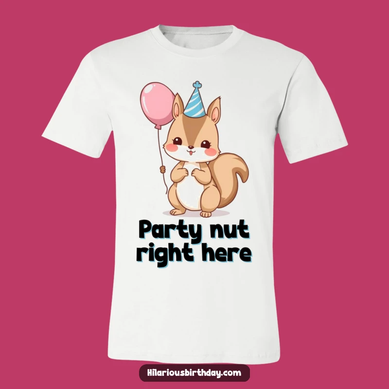 Funny Kawaii Squirrel Party T-Shirt - Festive Balloon Tee Gift