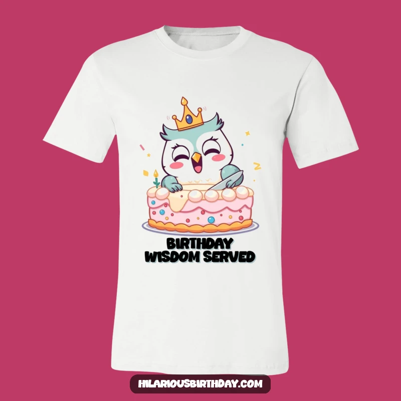 Funny Owl Birthday T-Shirt: Joyful Cake Cutting Design, Perfect Celebration Gift