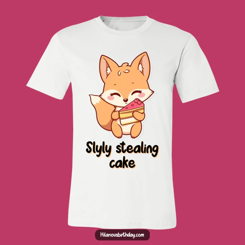 Funny Winking Fox T-Shirt: Cake-Loving Style for a Comfy, Funny Gift