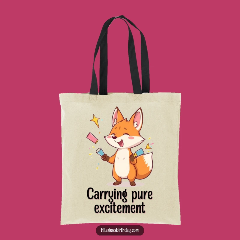 Funny Fox Tote Bag: Gleeful Popper Juggler, Carry Your Fun Gift