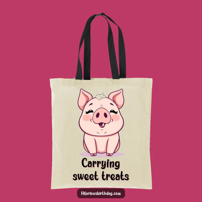 Funny Kawaii Pig Frosting Tote Bag - Carry Your Treats Accessory Gift