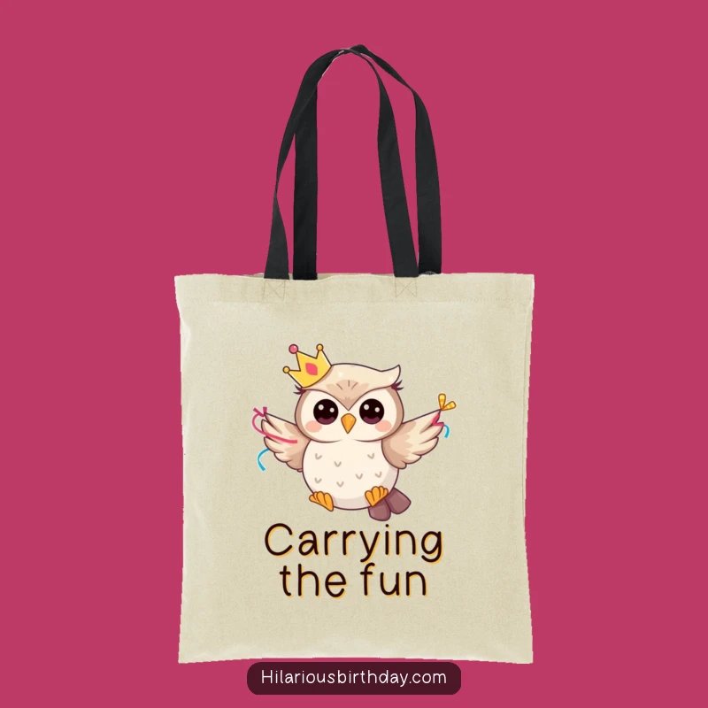 Funny Party Owl Tote Bag: Whimsical Streamer Design - Perfect Gift!