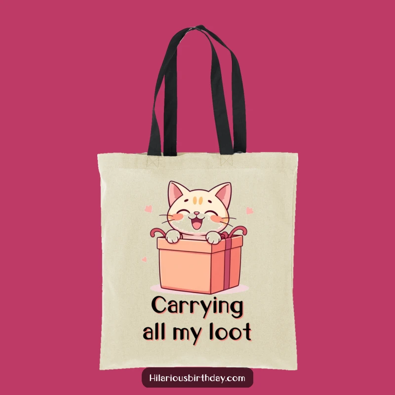 Funny Cat Gift Tote Bag: Eager Kitty Carry-All, Practical Humorous Present