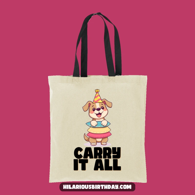 Funny Dog Party Hats Tote Bag: Carry the Fun - Your Chic Funny Gift Accessory
