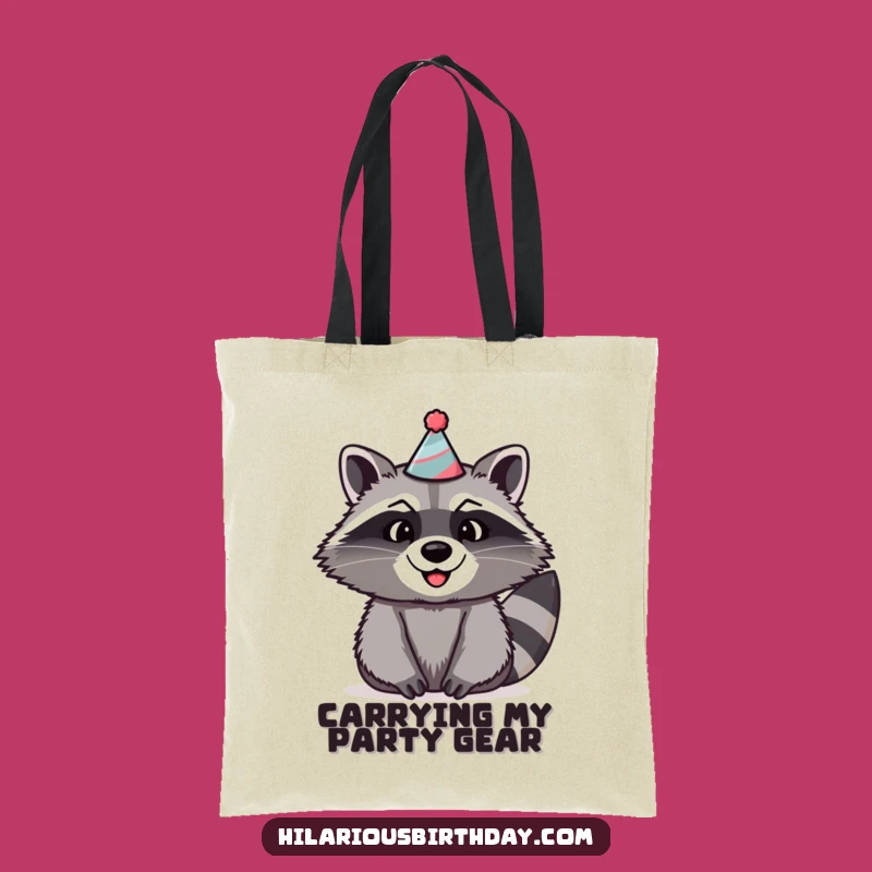 Funny Raccoon Party Tote Bag: Silly Hat Carrier, Perfect Funny Gift!