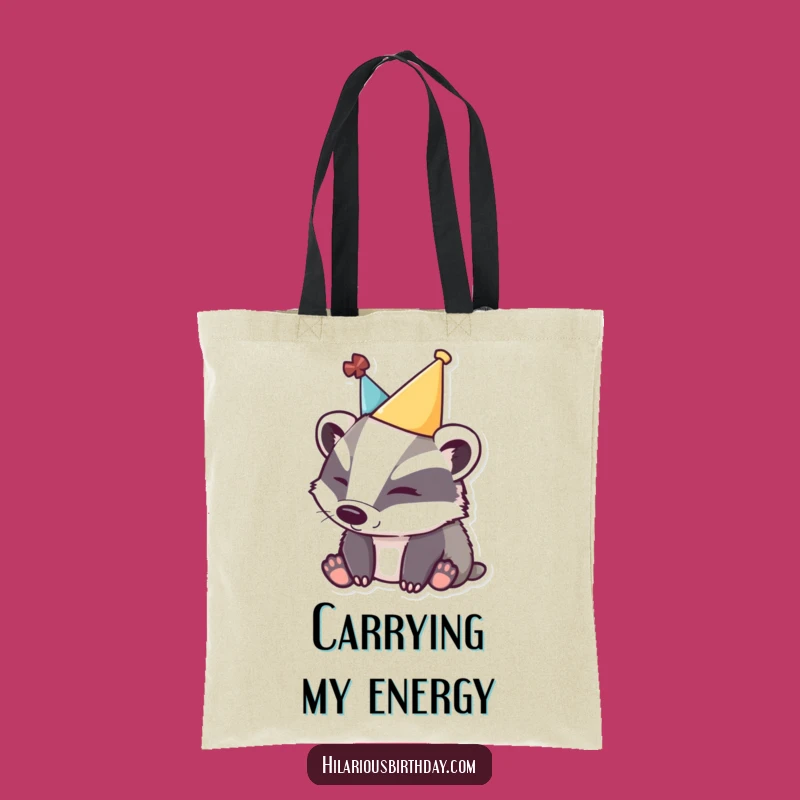 Funny Sleepy Badger Tote Bag: Carry Your Calm - Ideal Gift