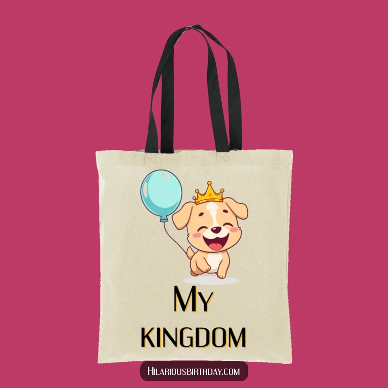 Funny Dog Crown Tote Bag: Carry Your Joy with This Balloon Chasing Pup