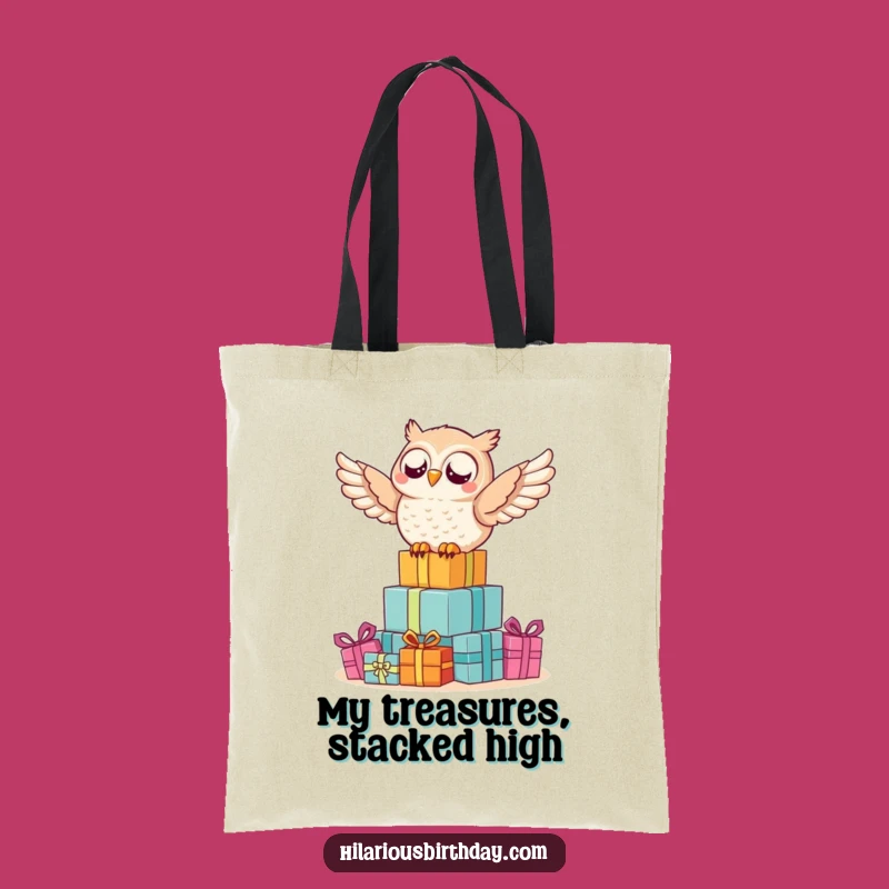 Funny Owl Gift Tote Bag: Delighted Rider Carrier, Perfect Funny Gift!